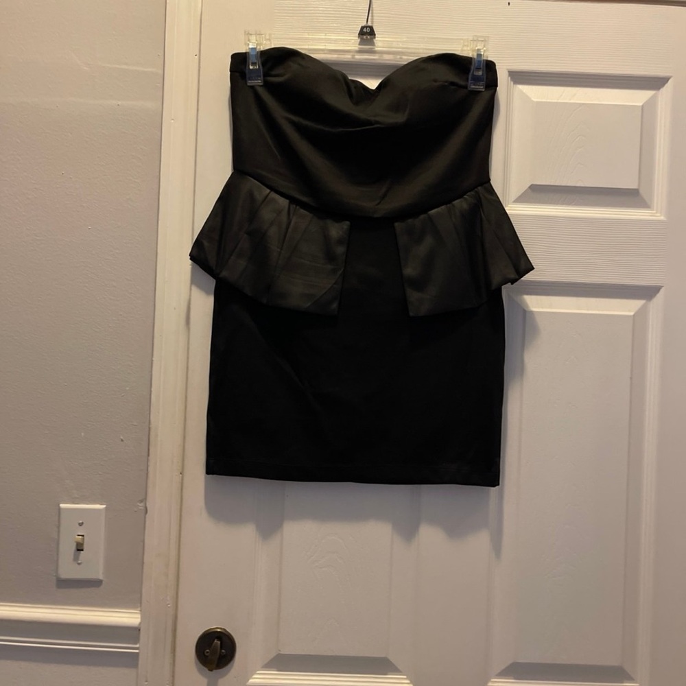 Iris Black Strapless Bodycon Dress for Cocktail